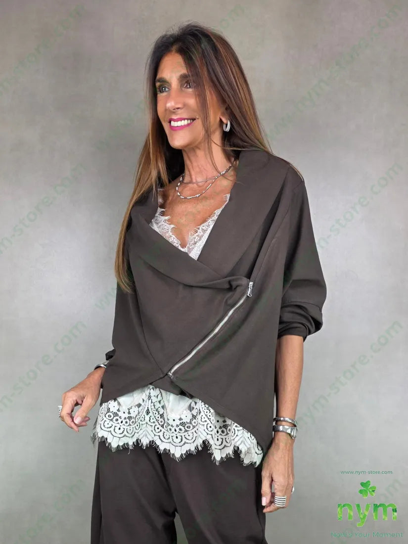 giacca felpa cerniera 95co5ea GIACCA