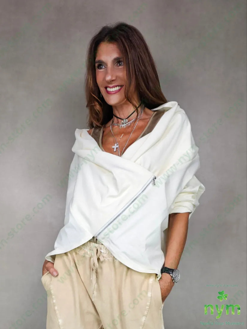 giacca felpa cerniera 95co5ea U / BURRO / AI25 GIACCA