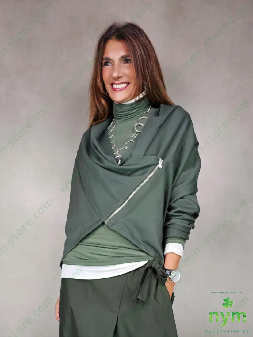 giacca felpa cerniera 95co5ea U / MILITARE / AI25 GIACCA