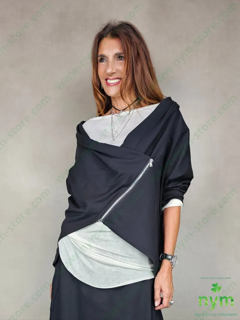 giacca felpa cerniera 95co5ea U / NERO / AI25 GIACCA