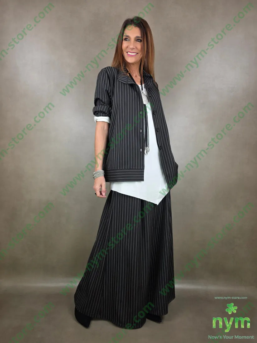 giacca gessata superover una tasca 95pl5ea U / NERO / PE26 GIACCA