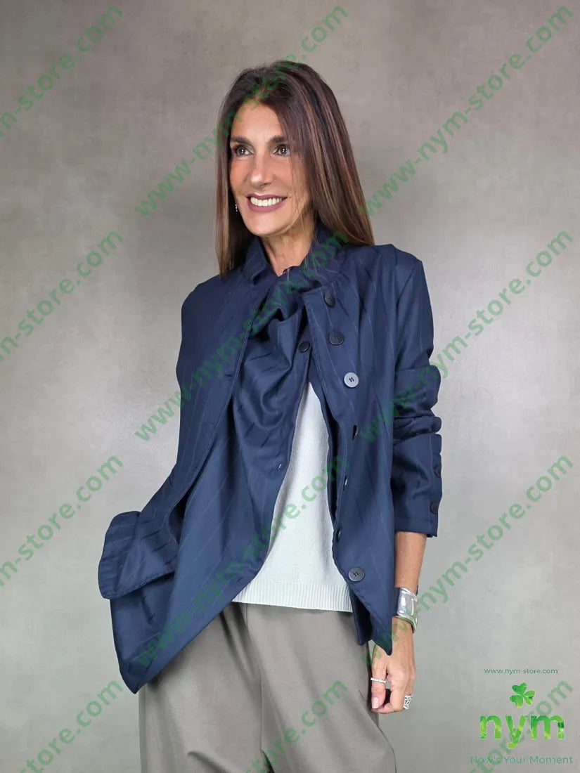 giacca gessata tono su tono U / BLU / AI25 GIACCA