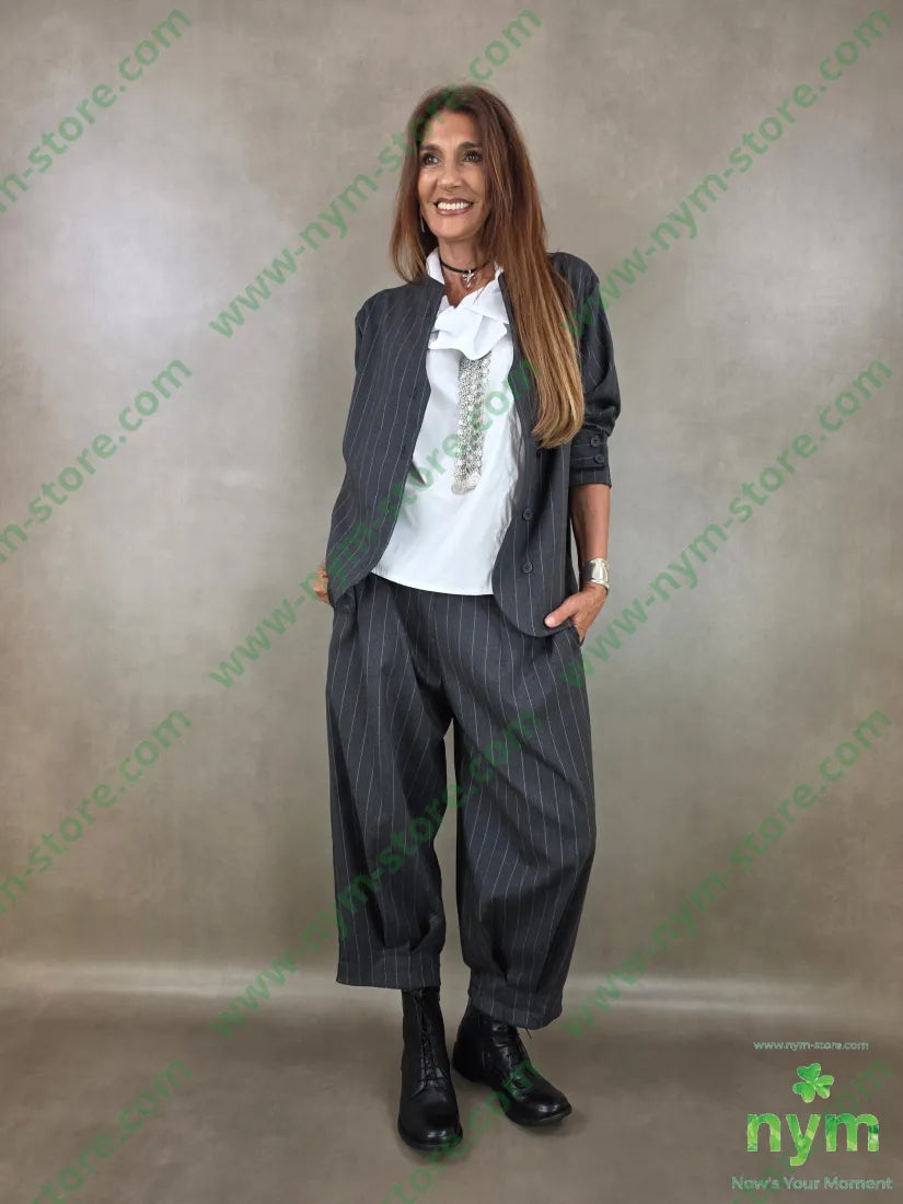 giacca gessato wide 55vi41pl4ea - GIACCA