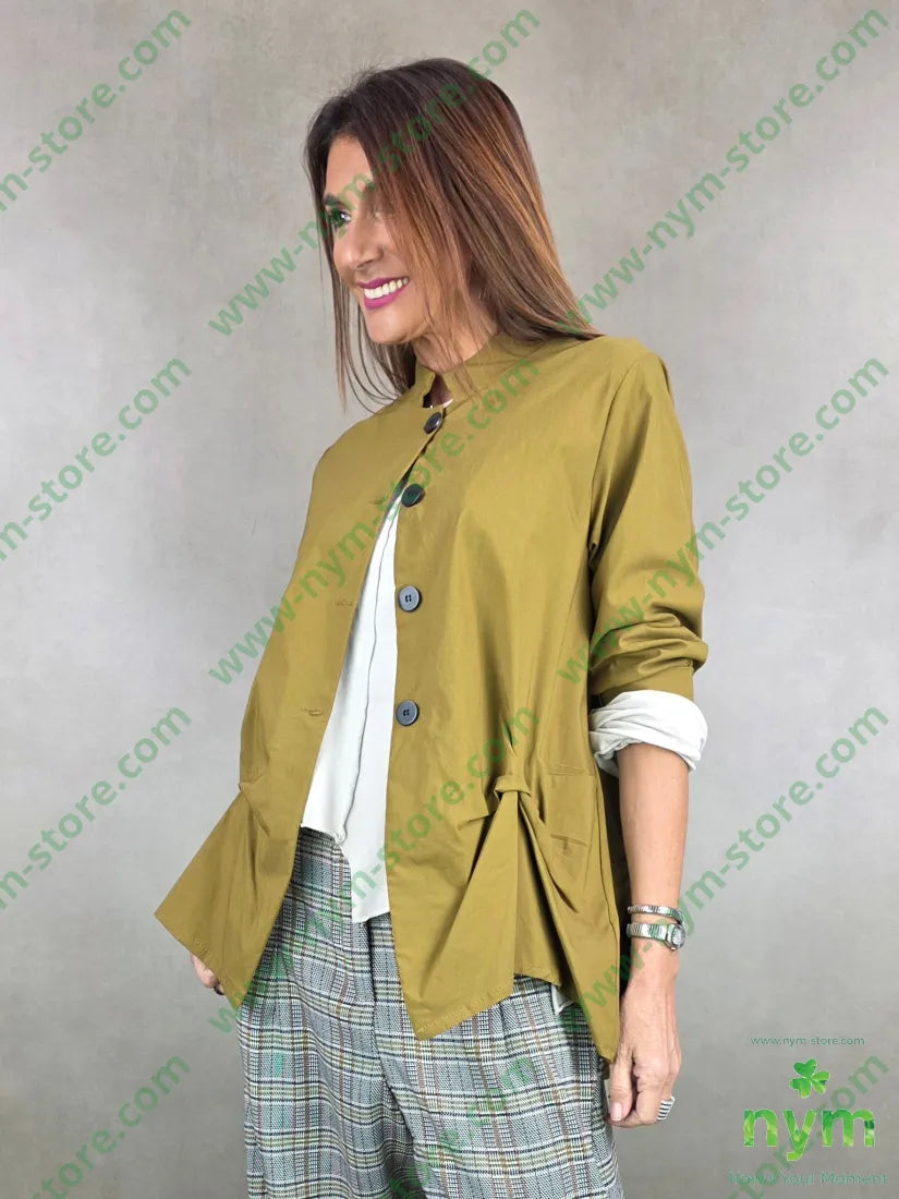 giacca guru pinzata tessuto bengalina 79vi19ny2ea U / OLIO / PE26 GIACCA