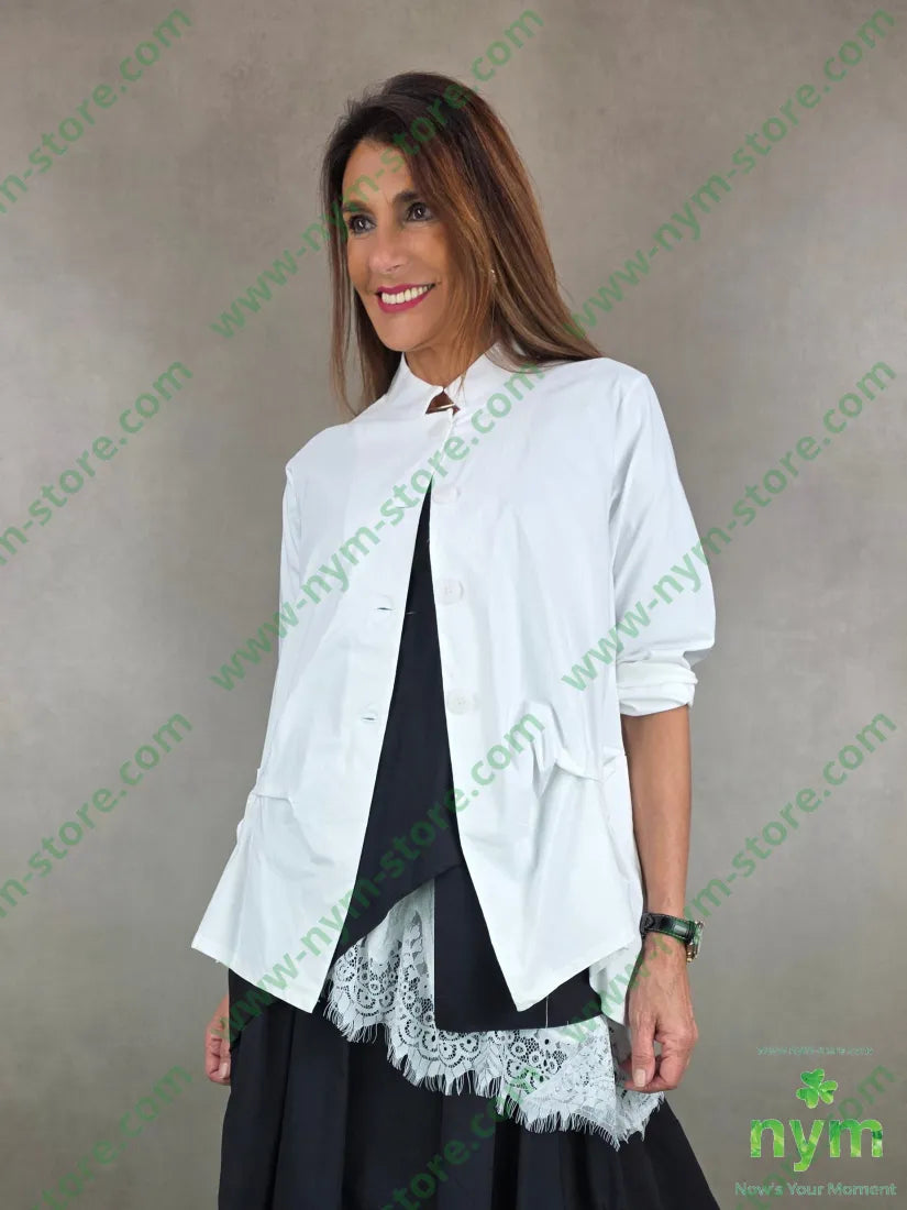 giacca guru pinzata tessuto bengalina 79vi19ny2ea U / PANNA / PE26 GIACCA