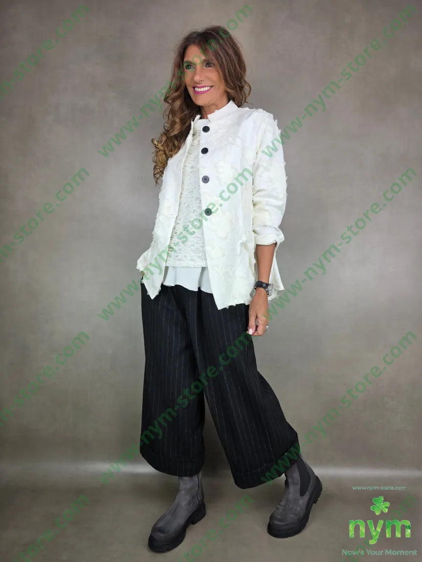 giacca guru tessuto sfrangiato 65vi30ny5ea U / PANNA / AI25 GIACCA