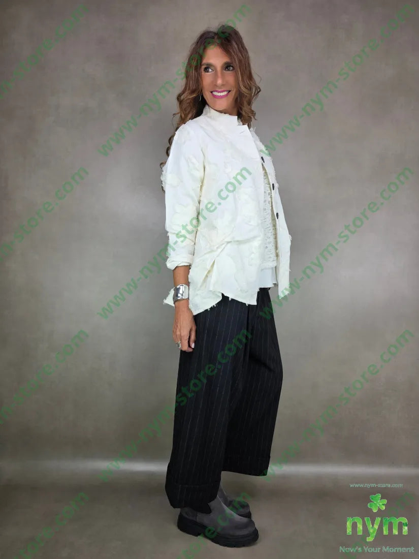 giacca guru tessuto sfrangiato 65vi30ny5ea U / PANNA / AI25 GIACCA