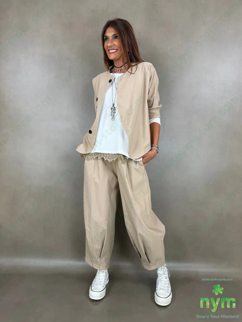 giacca in bengalina senza collo 79vi19ny2ea - GIACCA
