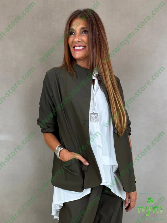 giacca in bengalina tasche a sbalzo 79vi19ny2ea - GIACCA