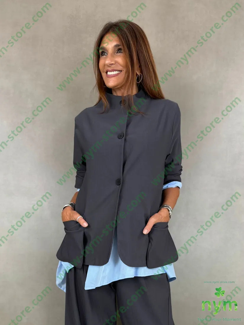 giacca in bengalina tasche a sbalzo 79vi19ny2ea - GIACCA
