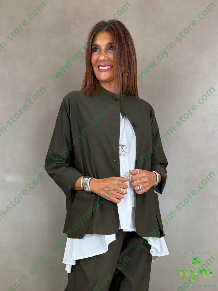 giacca in bengalina tasche a sbalzo 79vi19ny2ea - GIACCA