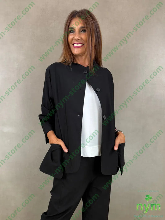 giacca in bengalina tasche a sbalzo 79vi19ny2ea - U / NERO / AI26 - GIACCA