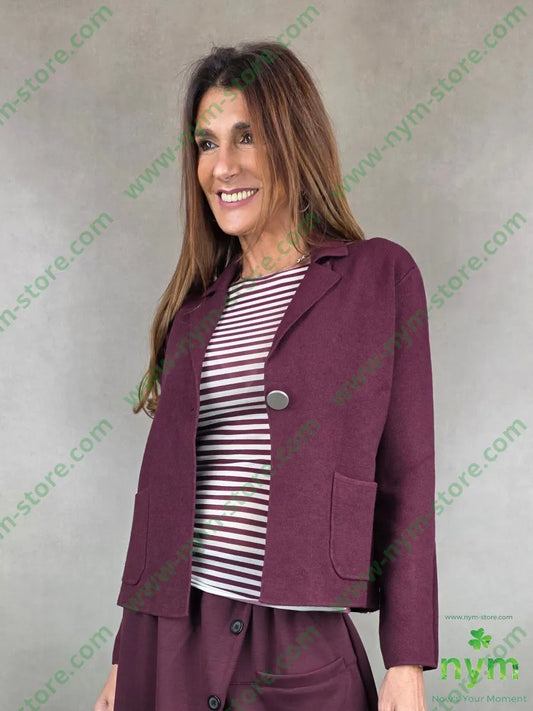 giacca in maglia bottoni metallo 50vi30pa20pl U / BORDO / AI25 GIACCA