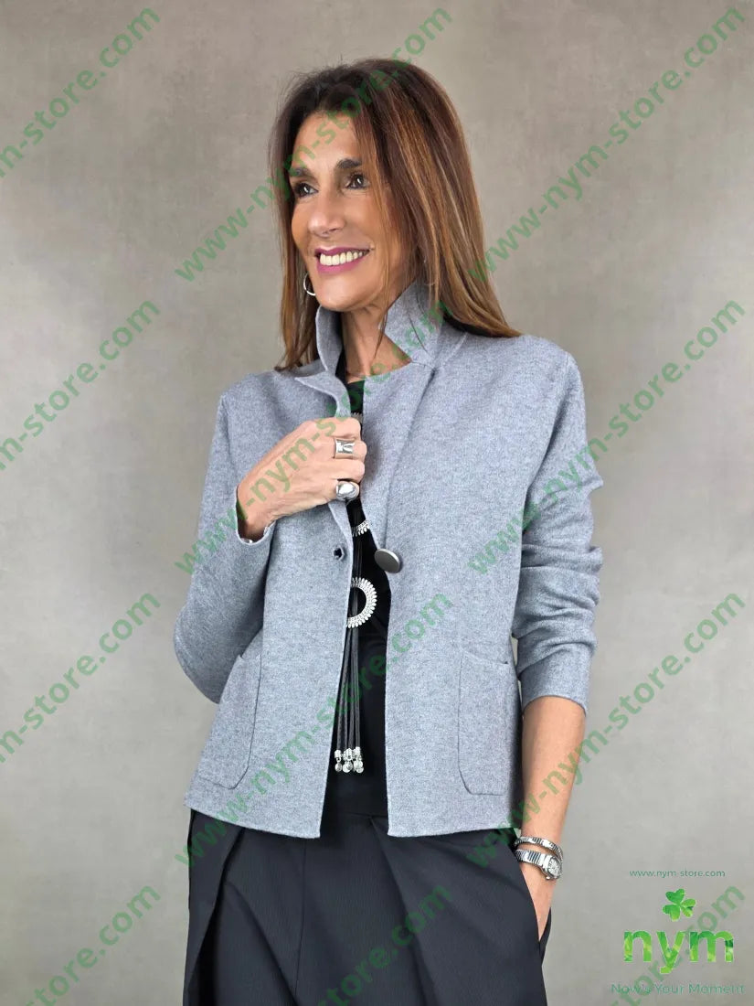 giacca in maglia bottoni metallo 50vi30pa20pl U / GRIGIO C. / AI25 GIACCA