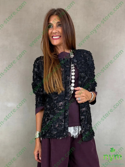 giacca jacquard devoree 75vi25pl - GIACCA