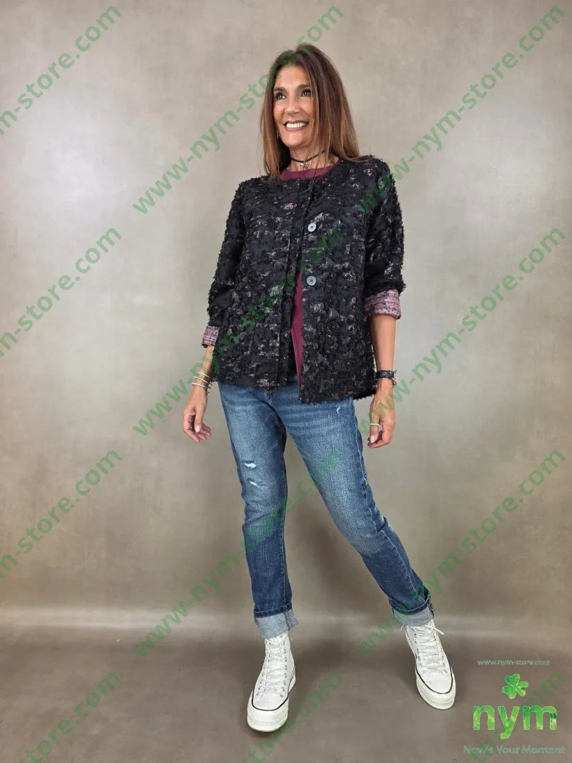 giacca jacquard devoree 75vi25pl - GIACCA