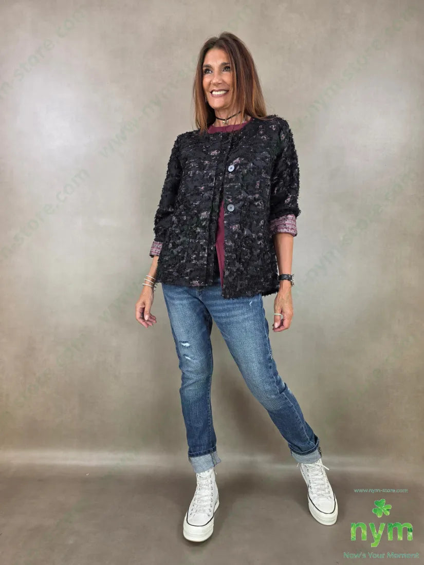 giacca jacquard devoree 75vi25pl - GIACCA