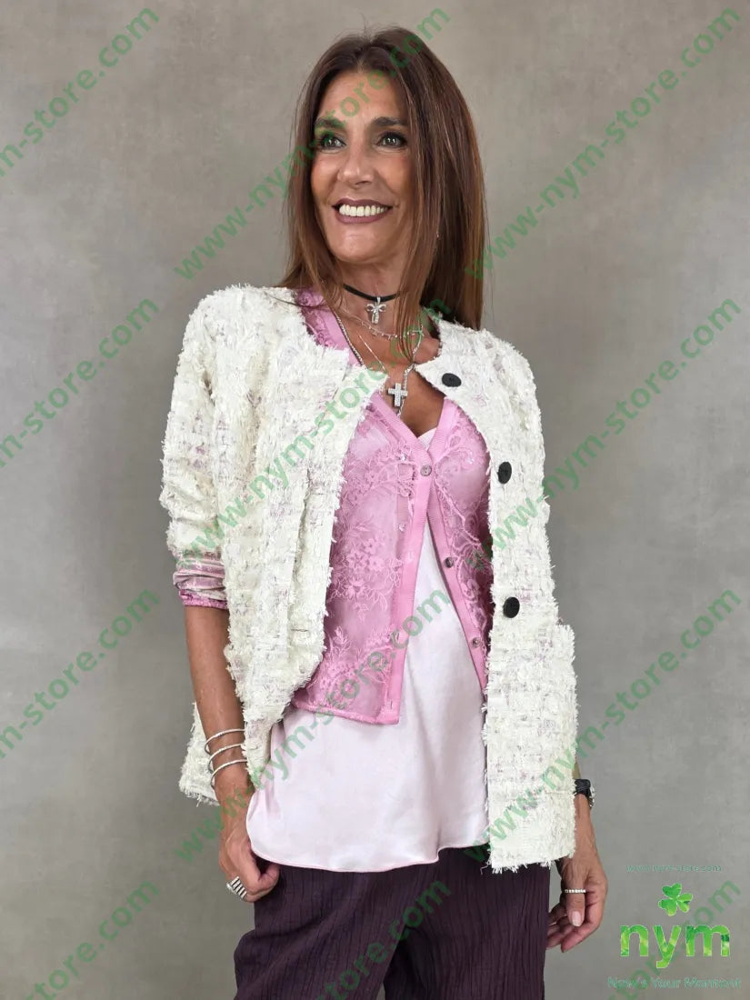 giacca jacquard devoree 75vi25pl - U / PANNA / AI26 - GIACCA