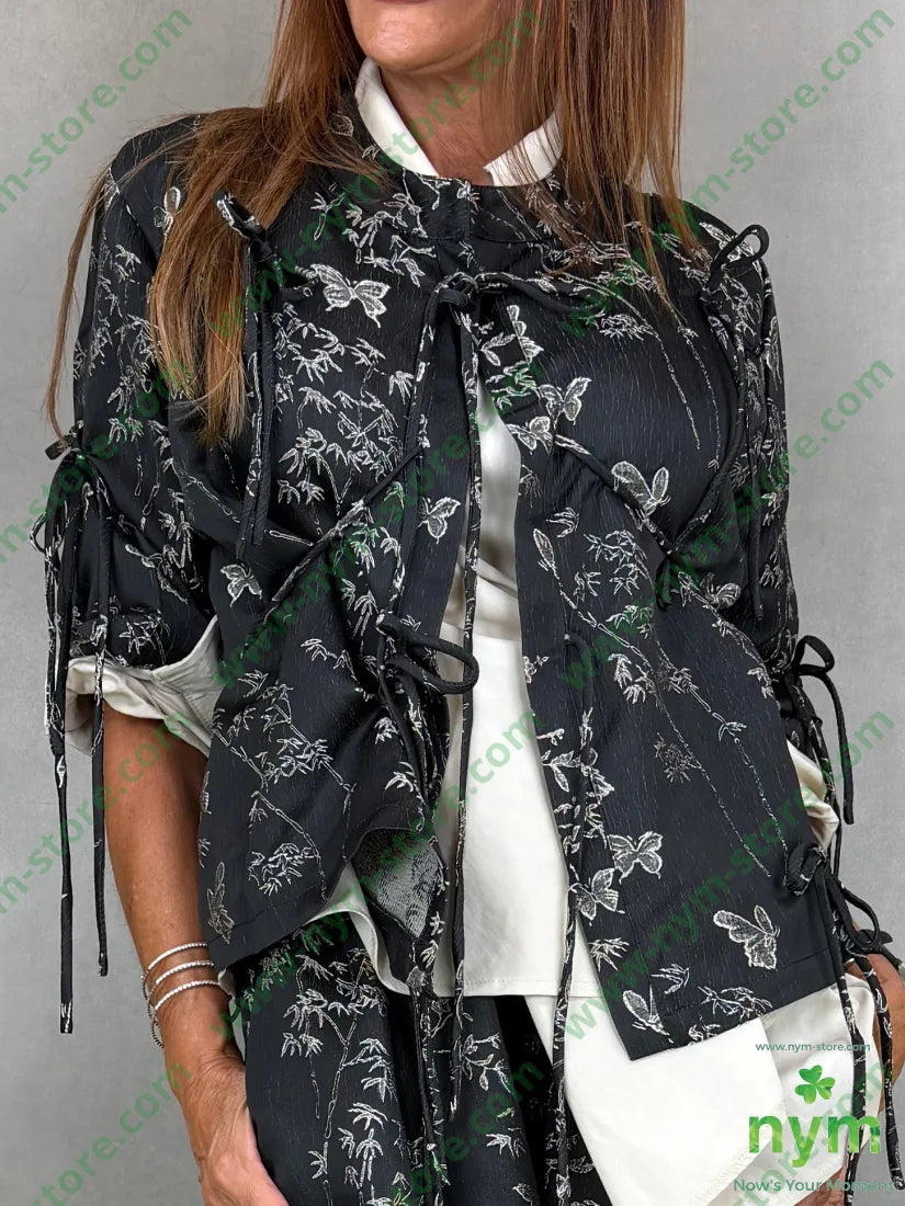 giacca jacquard farfalle 85pl10vi5ea - U / NERO / AI26 - GIACCA
