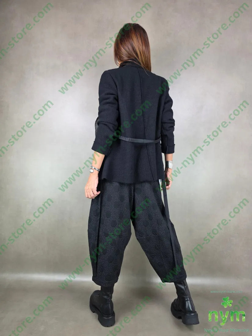 giacca lana vergine cinturino 100wo U / NERO / AI25 GIACCA