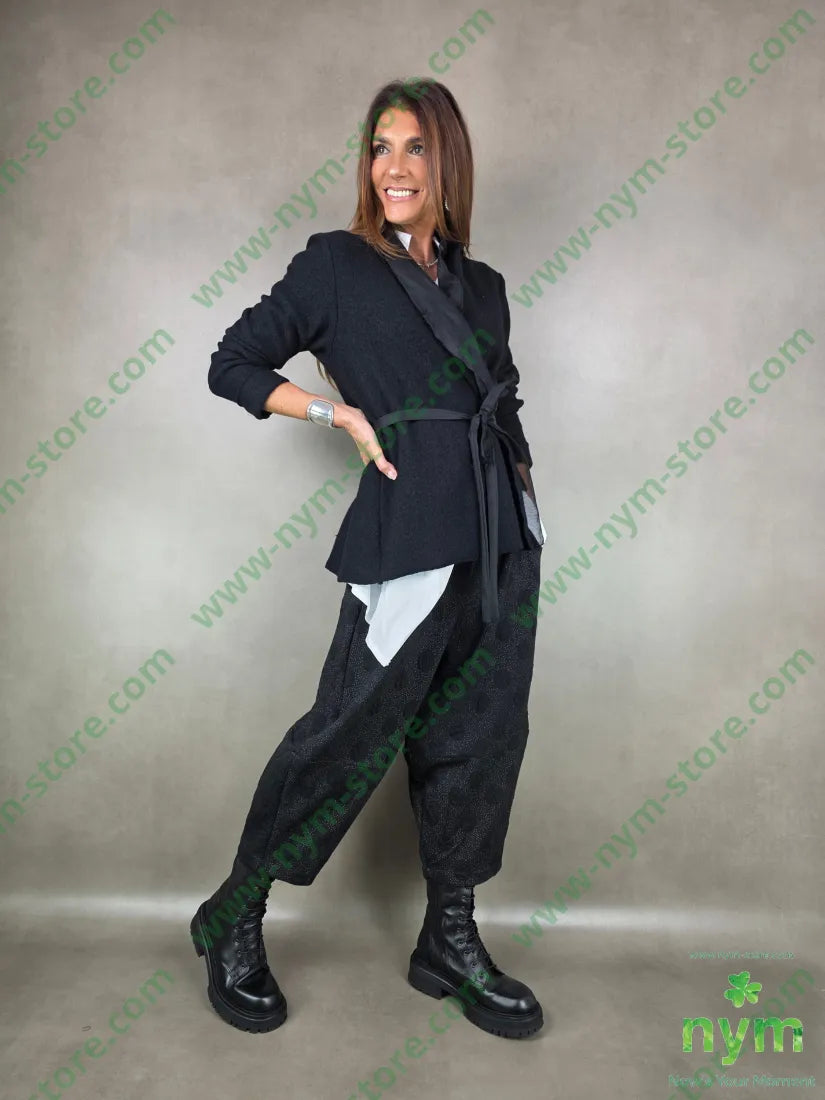 giacca lana vergine cinturino 100wo U / NERO / AI25 GIACCA