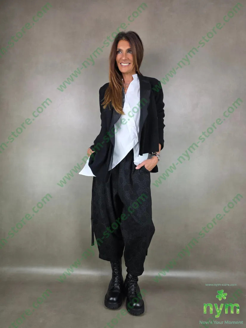 giacca lana vergine cinturino 100wo U / NERO / AI25 GIACCA