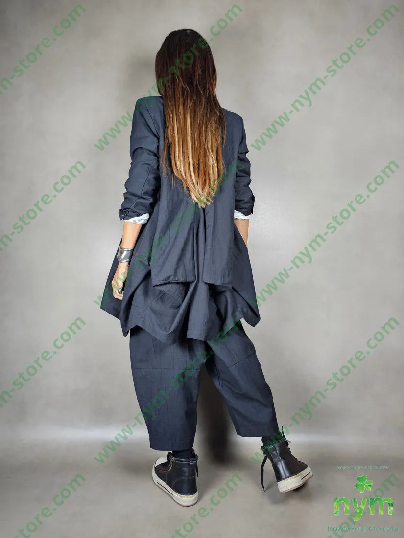 giacca lino balze dietro 51pl40co9li GIACCA