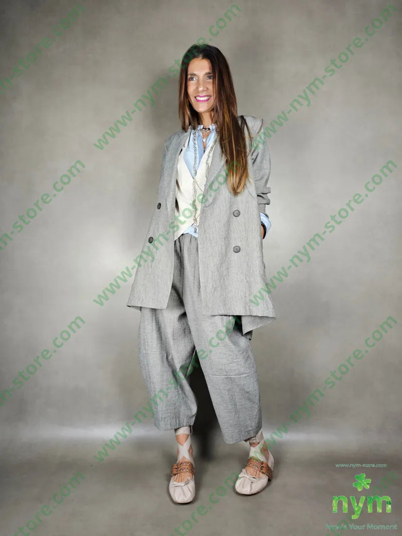 giacca lino balze dietro 51pl40co9li GIACCA