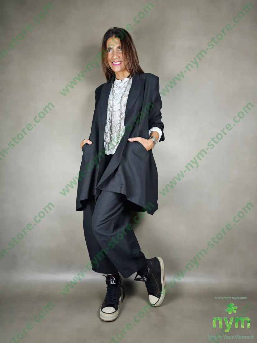 giacca lino balze dietro 51pl40co9li GIACCA