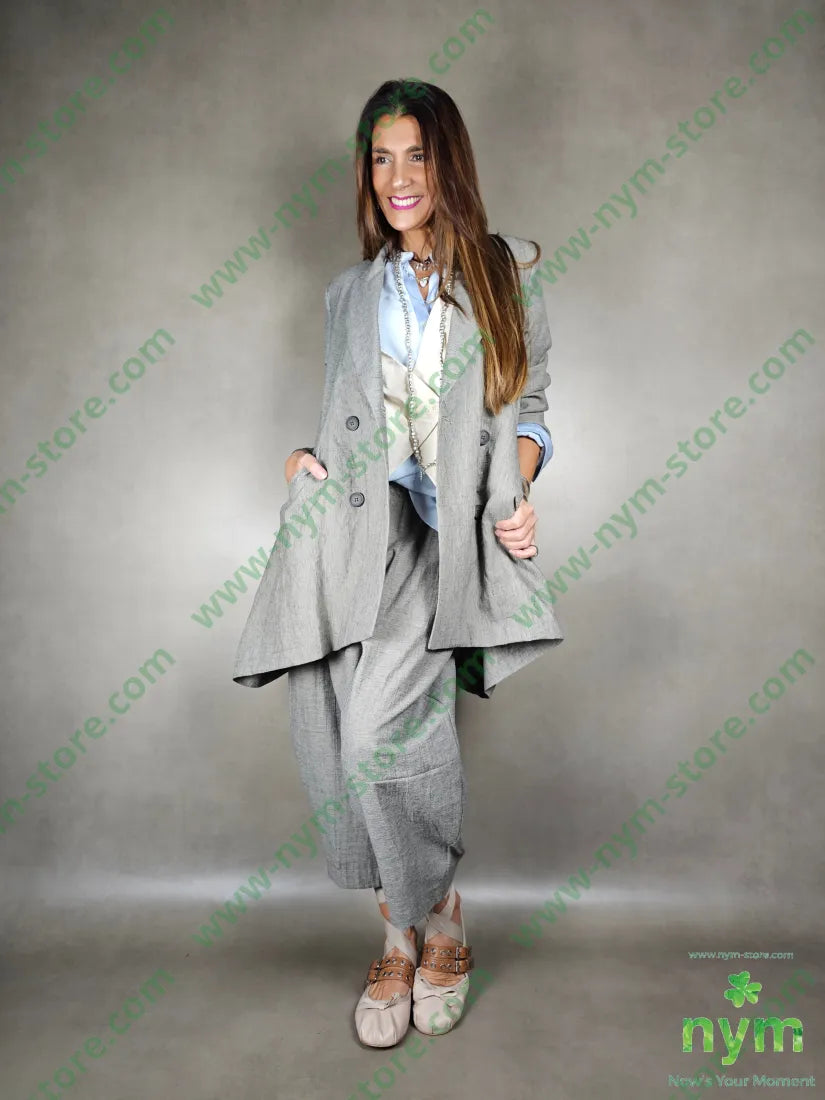 giacca lino balze dietro 51pl40co9li GIACCA