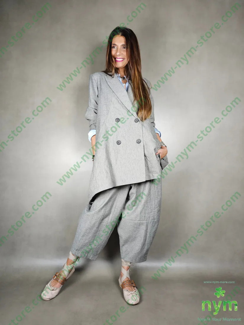 giacca lino balze dietro 51pl40co9li GIACCA