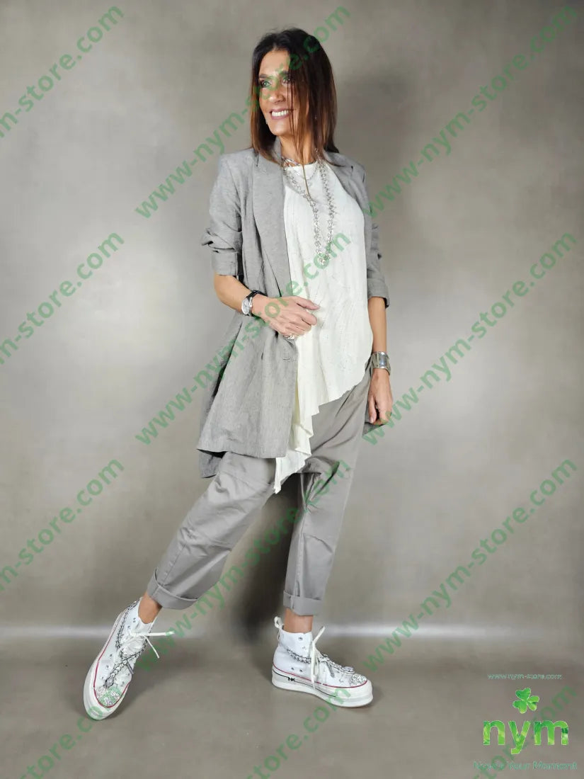 giacca lino balze dietro 51pl40co9li GIACCA