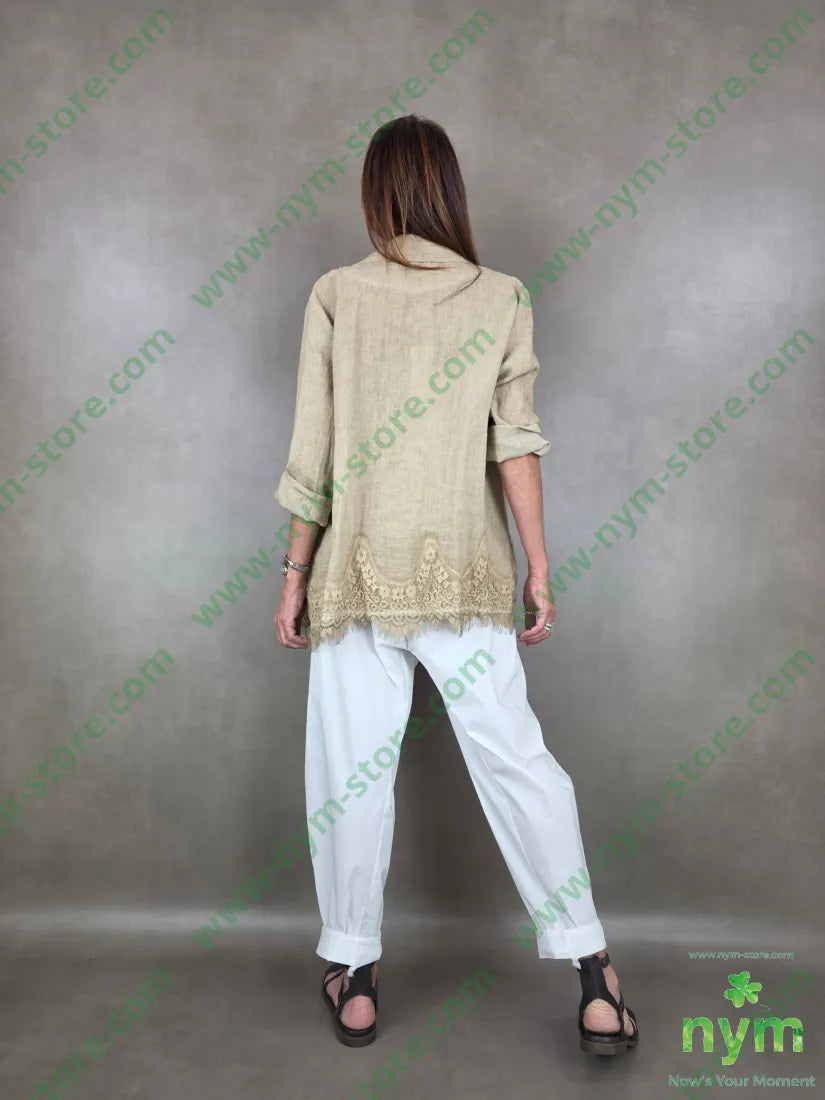 giacca lino pizzo fondo 100li - U / CAMMELLO / PE26 - GIACCA