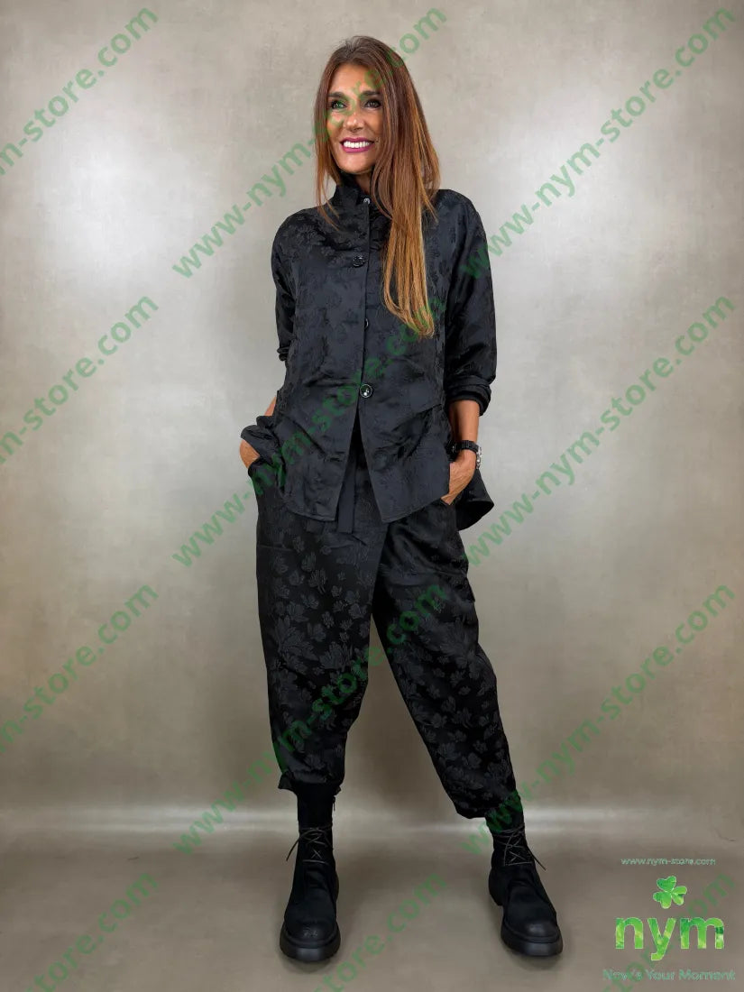 giacca lucida pinzata jacquard 85pl10vi5ea - U / NERO / AI26 - GIACCA