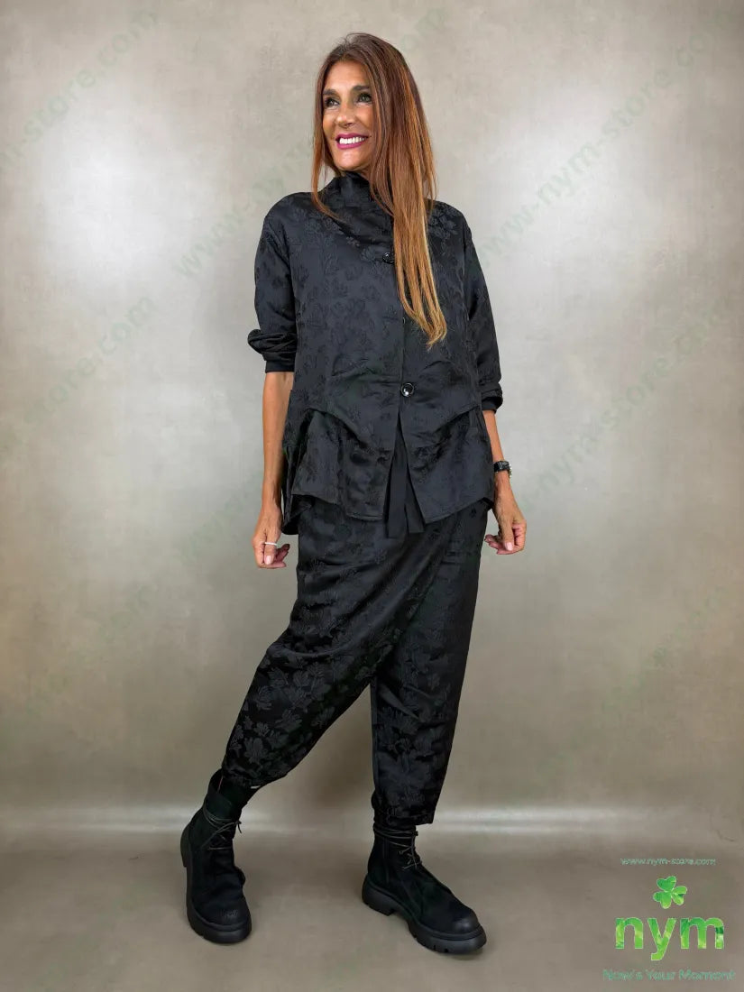 giacca lucida pinzata jacquard 85pl10vi5ea - U / NERO / AI26 - GIACCA