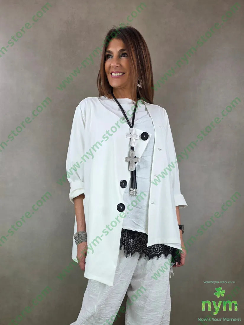 giacca maxi bottoni 52co8ea40ny - U / PANNA / PE26 - GIACCA