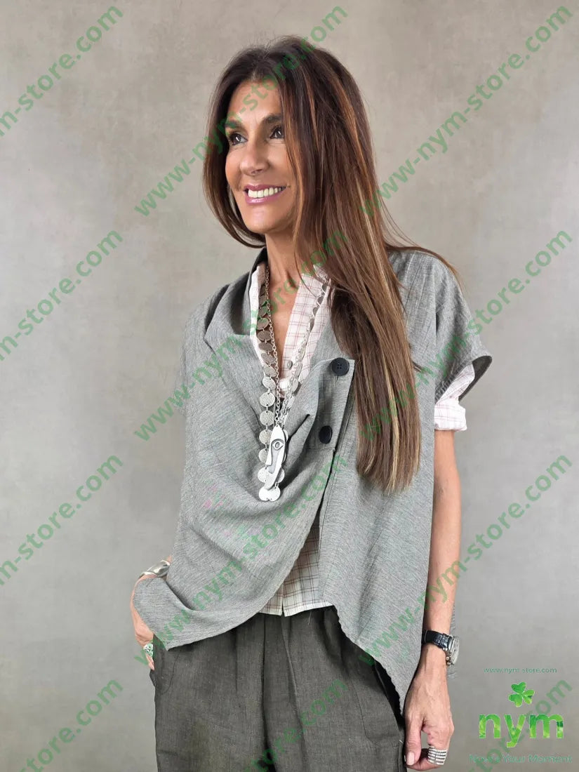 giacca melange senza maniche 51pl40co9li - U / FANGO C. / PE26 - GIACCA