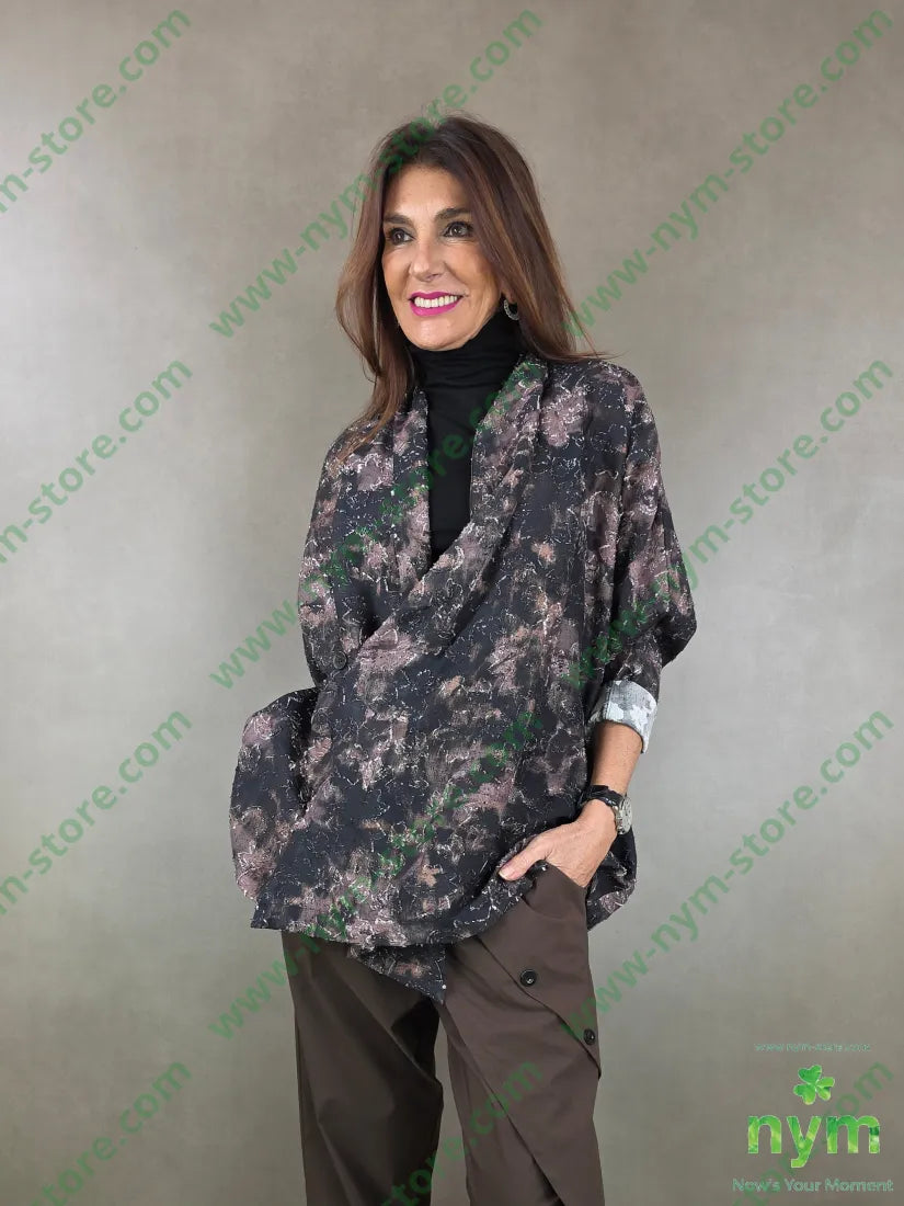 giacca over a kimono fantasia 85ly15pl U / MARRONE / PE26 GIACCA