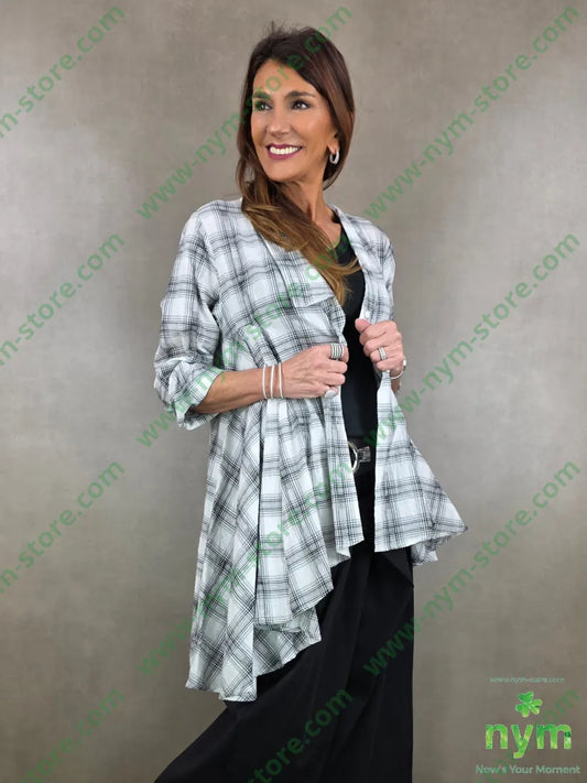 giacca over madras in cotone 100co U / BIANCO / PE26 GIACCA