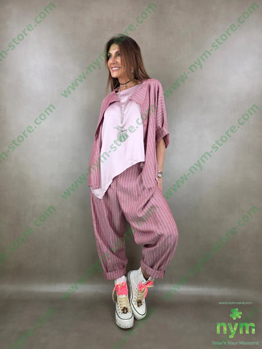 giacca quadrata misto lino gessato 55li45vi GIACCA