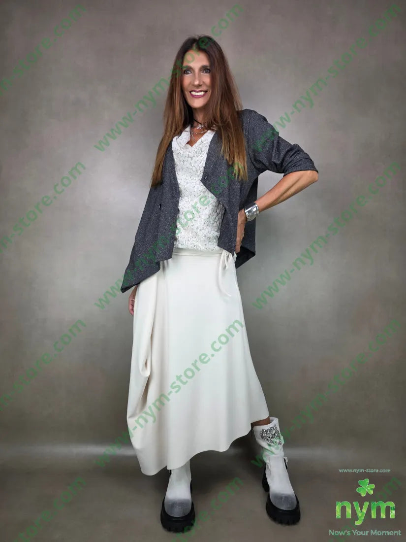 giacca sale e pepe asimmetrica 70pl27vi3ea U / ANTRACITE / AI25 GIACCA