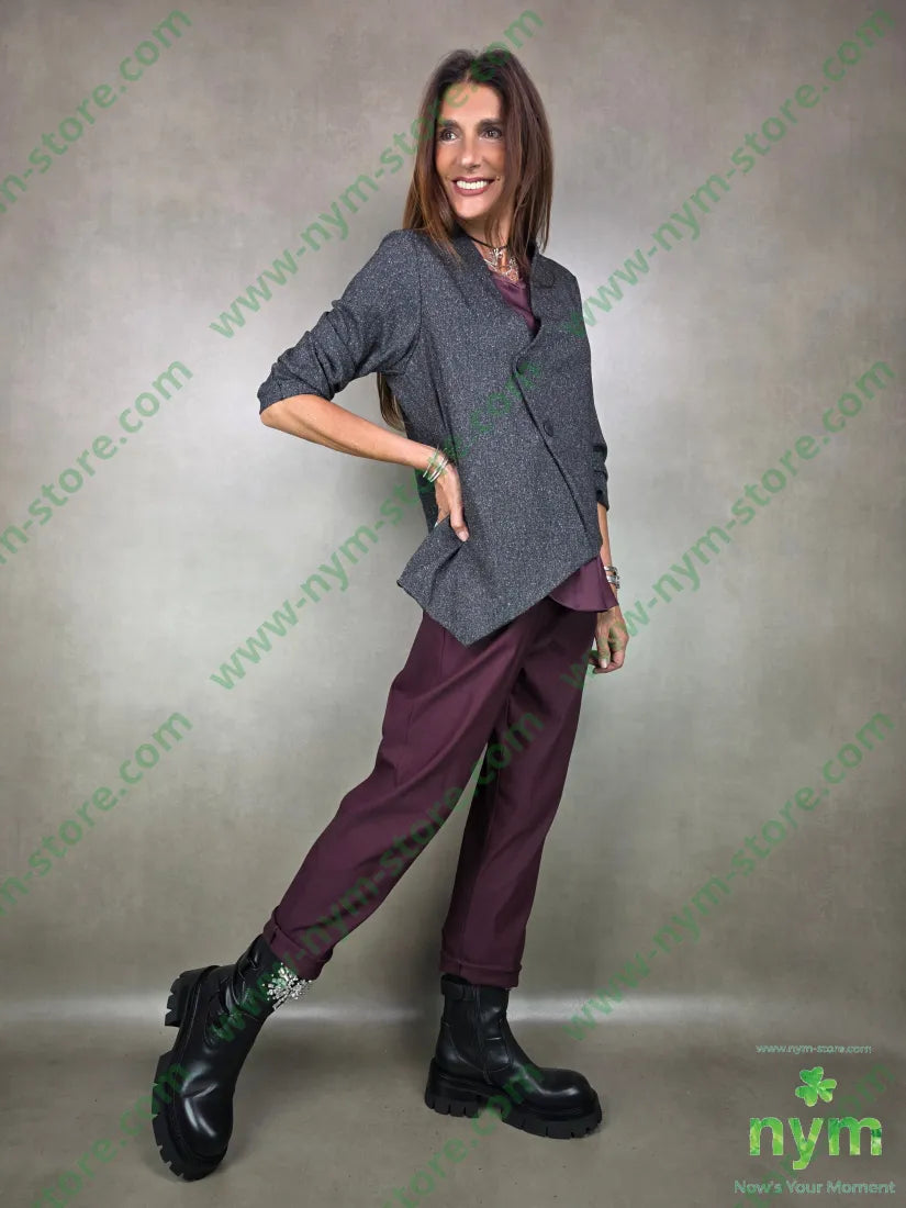 giacca sale e pepe asimmetrica 70pl27vi3ea U / ANTRACITE / AI25 GIACCA