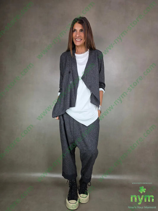 giacca sale e pepe asimmetrica 70pl27vi3ea U / ANTRACITE / AI25 GIACCA