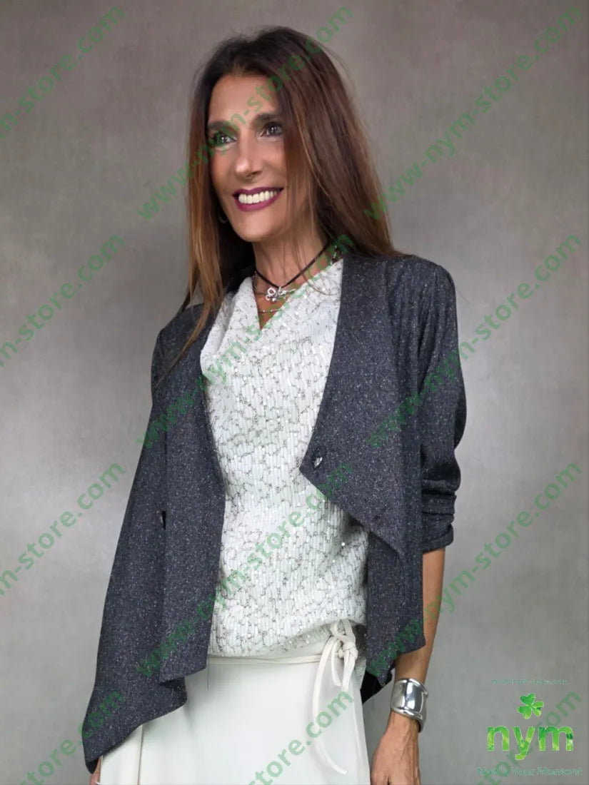 giacca sale e pepe asimmetrica 70pl27vi3ea U / ANTRACITE / AI25 GIACCA