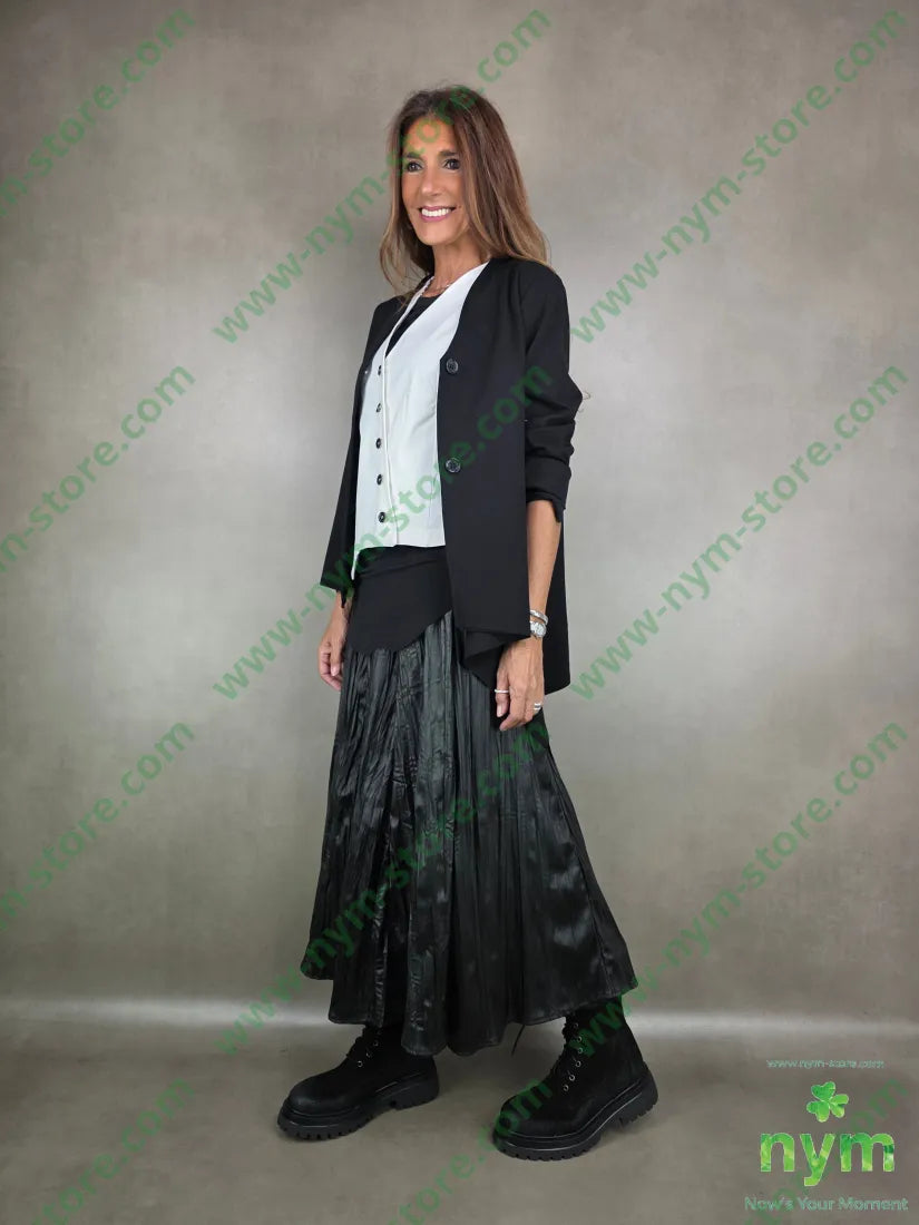 giacca scollata lunga 65vi30pa5ea U / NERO / AI25 GIACCA