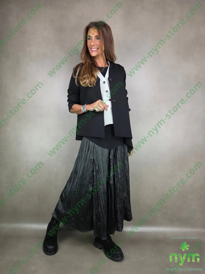 giacca scollata lunga 65vi30pa5ea U / NERO / AI25 GIACCA