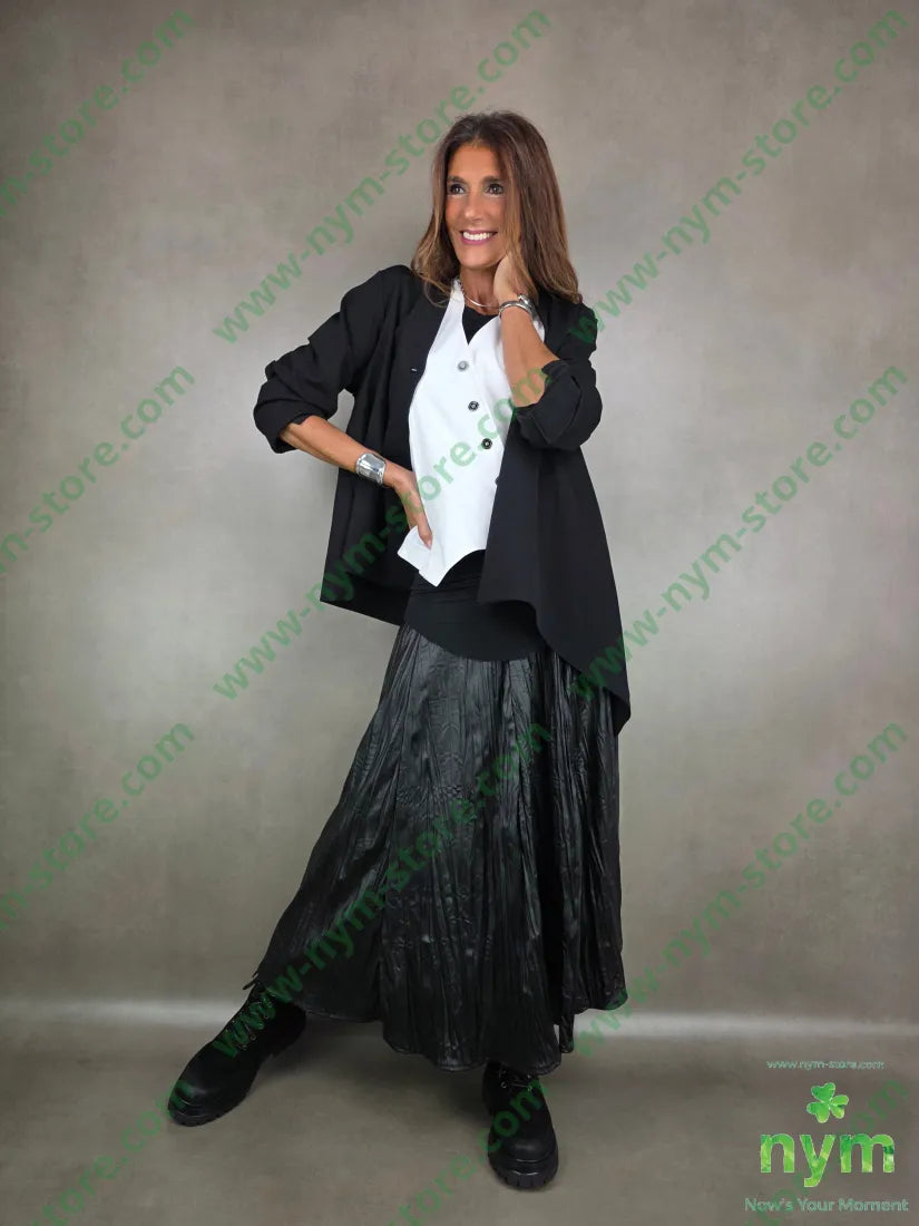 giacca scollata lunga 65vi30pa5ea U / NERO / AI25 GIACCA