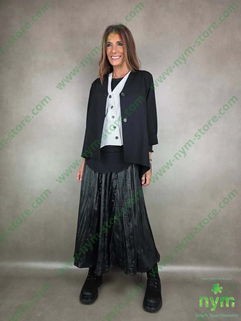 giacca scollata lunga 65vi30pa5ea U / NERO / AI25 GIACCA