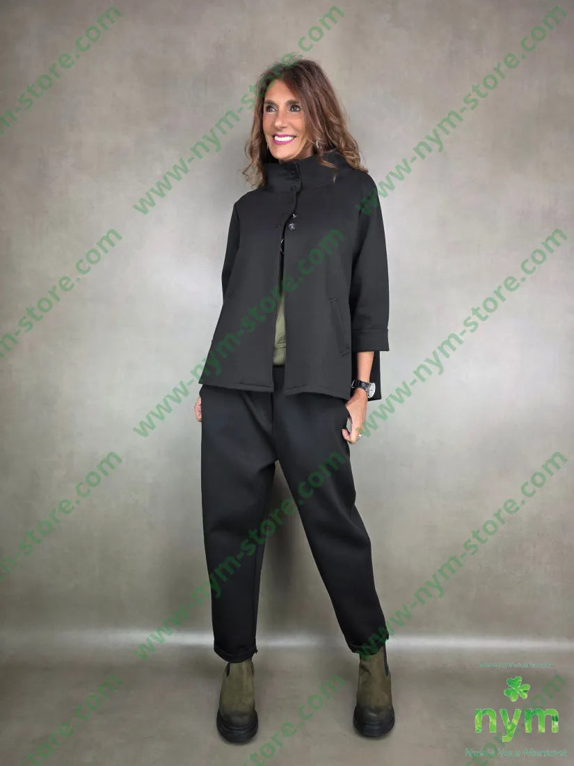 giacca scuba con automatici 65vi30ny5ea U / NERO / AI25 GIACCA