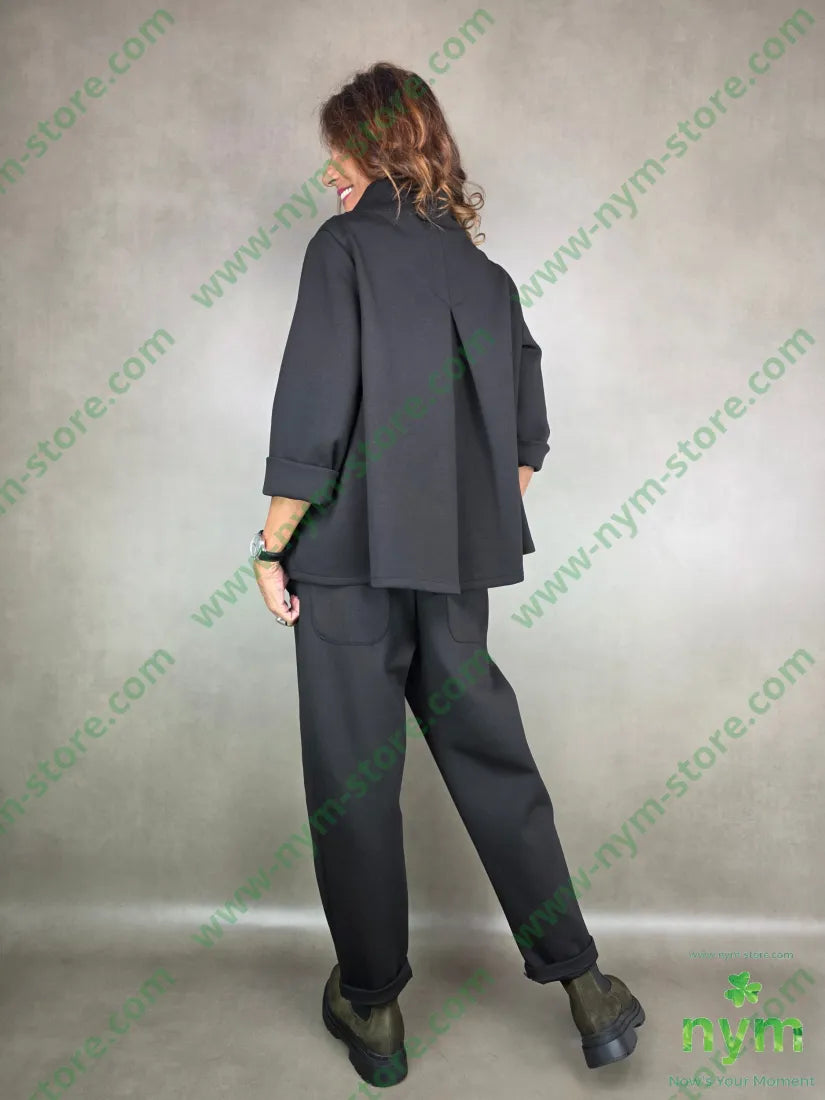 giacca scuba con automatici 65vi30ny5ea U / NERO / AI25 GIACCA